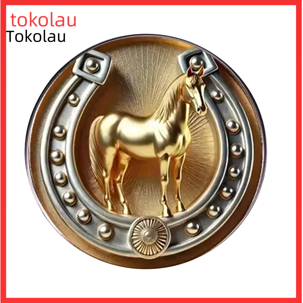 Layered Design Brooch Retro Horse Head with Enamel Sun Lucky Symbol Pin for Suits Lapels Coats Hats – Vintage Style Ac