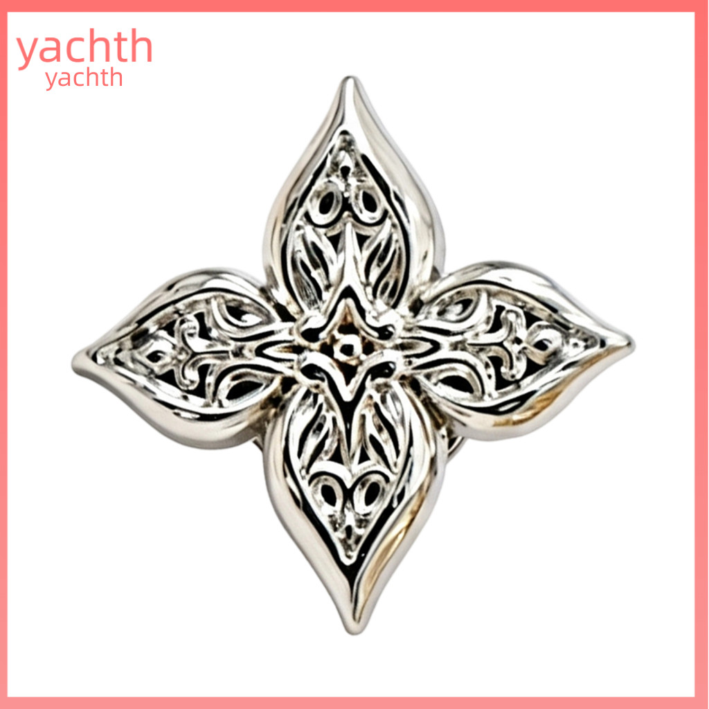 Elegant Alloy Pin Four Leaf Clover Brooch Retro Lucky Lapel for Men Women Decorative Badge for Clothing Bags Scarves Swe