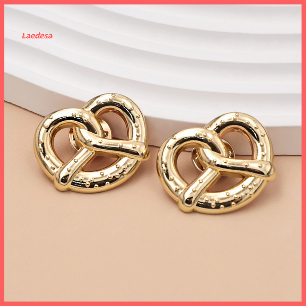 Retro Style Brooch Alloy Pretzel 1 or 2 Pcs Golden Pin Mini Knotted Bread Lapel for Men Women Decorative Accessory for C