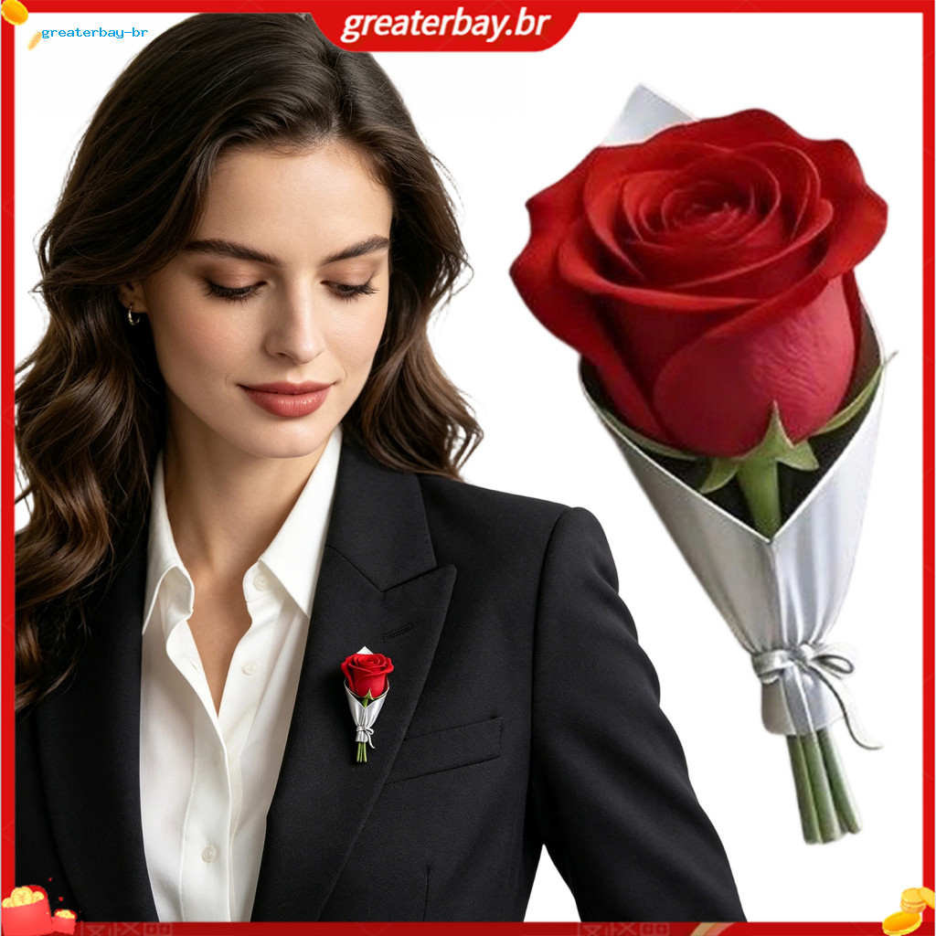 Retro Kettle Shape Brooch with Real Flower Insert Imitation Gold Metal Wedding Pin 3d Vintage Style Accessory for Coat S