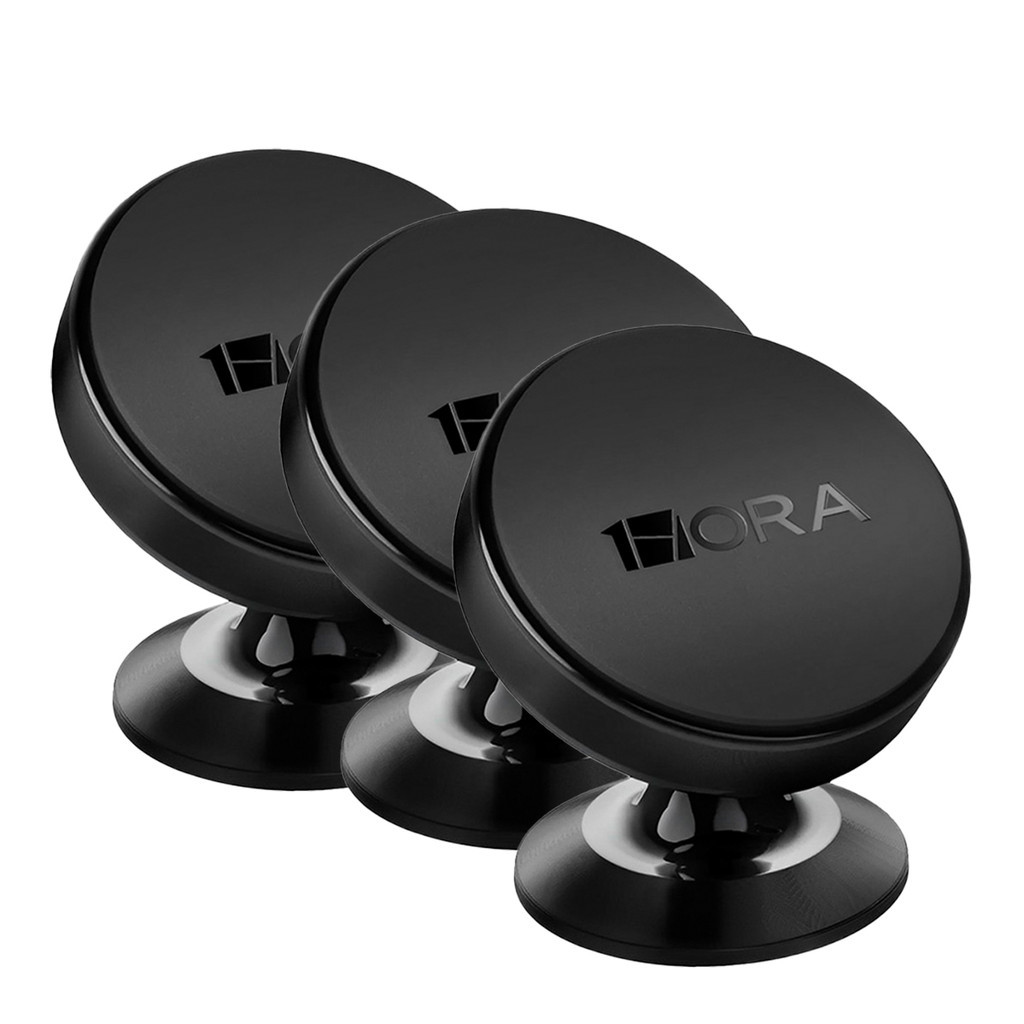 KIT 3x Suporte Veicular para Celular 1Hora, Cinza Fixação Magnética
