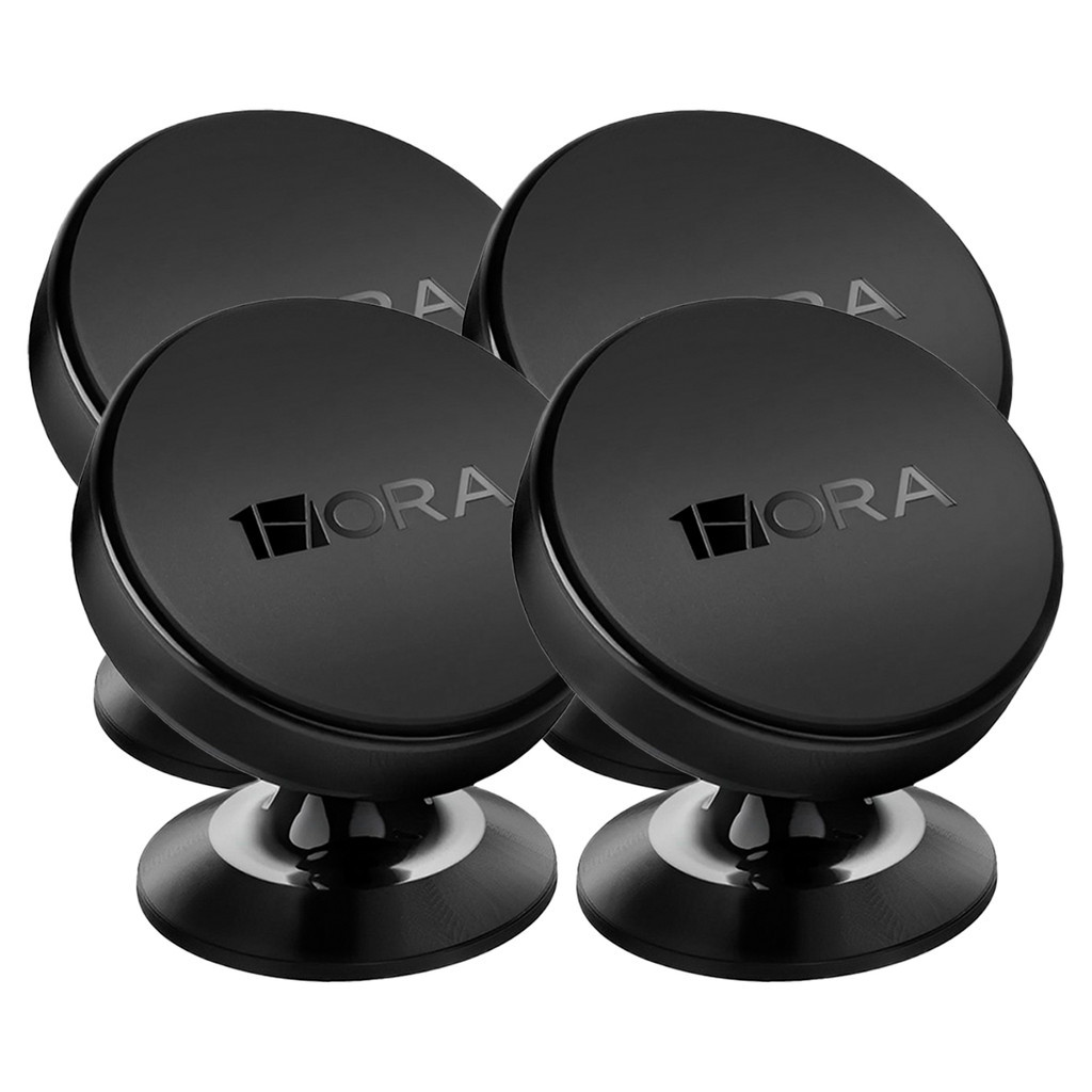 KIT 4x Suporte Veicular para Celular 1Hora, Cinza Fixação Magnética
