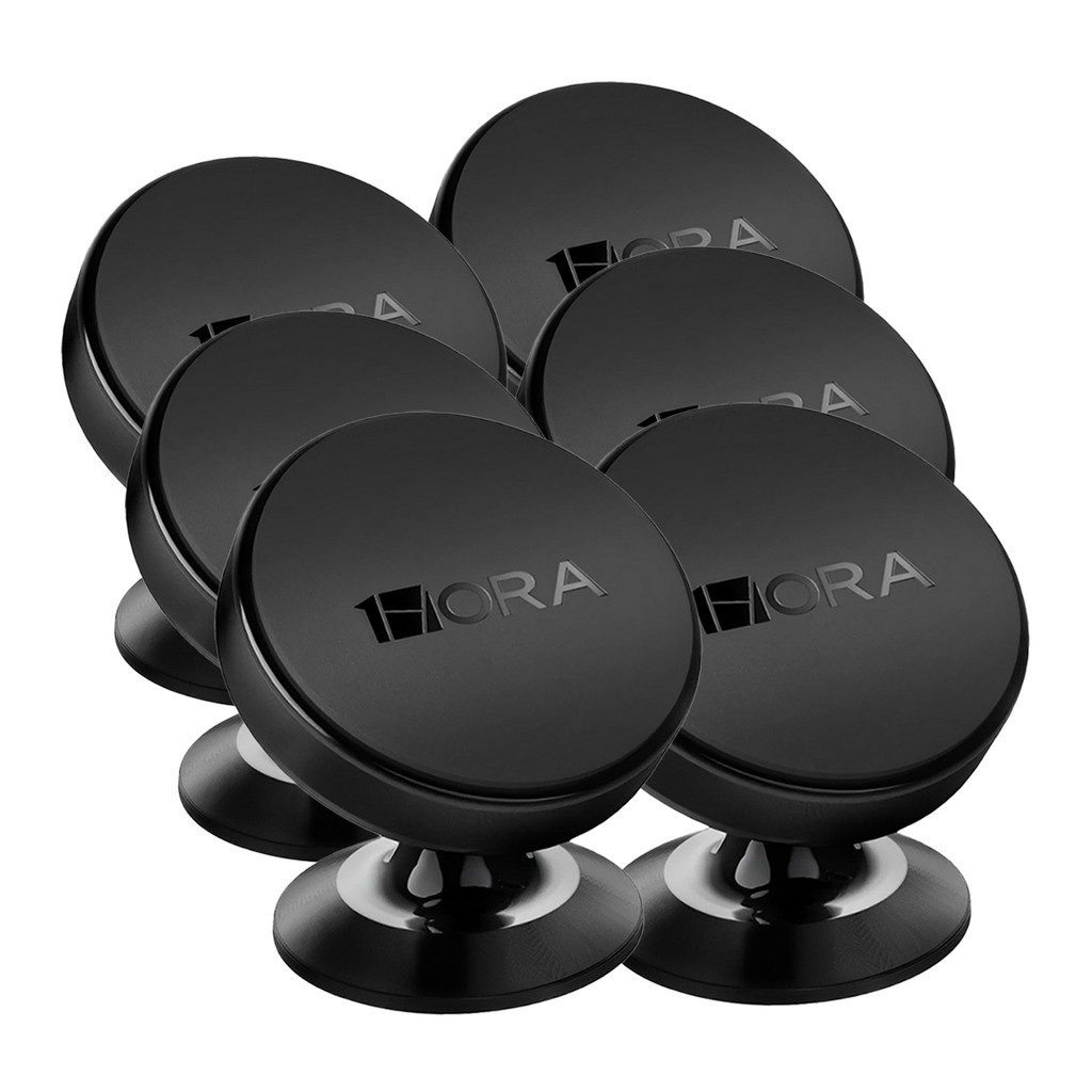 KIT 6x Suporte Veicular para Celular 1Hora, Cinza Fixação Magnética