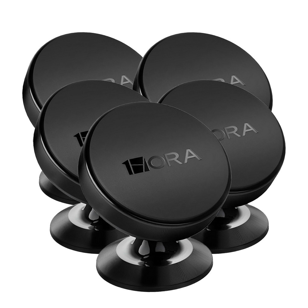 KIT 5x Suporte Veicular para Celular 1Hora, Cinza Fixação Magnética