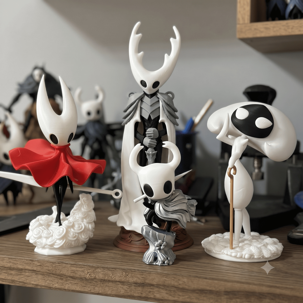 Colecionável Premium Hollow Knight | Estatueta Hornet Knight Quirrel Pure Vessel | Escultura Geek Gamer