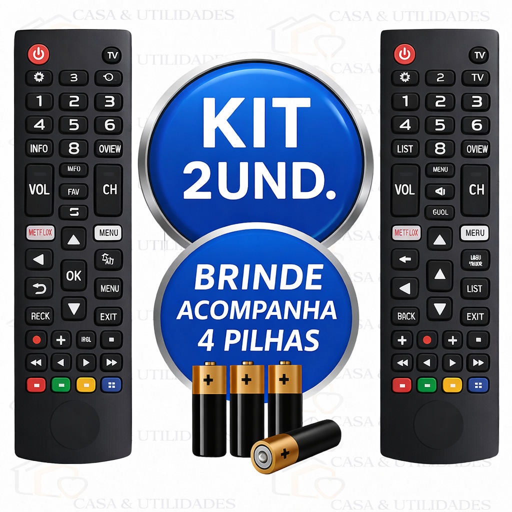 Kit  Controle Remoto LG Smart TV  Compatível LCD LED HDTV UHD OLED 3D 4K