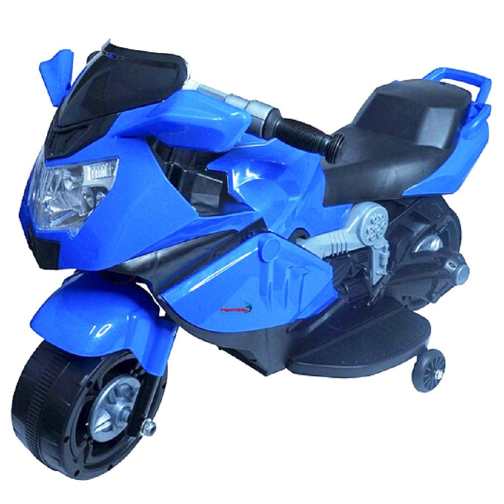 Mini Moto Elétrica Infantil 6V com Luz e Som Azul