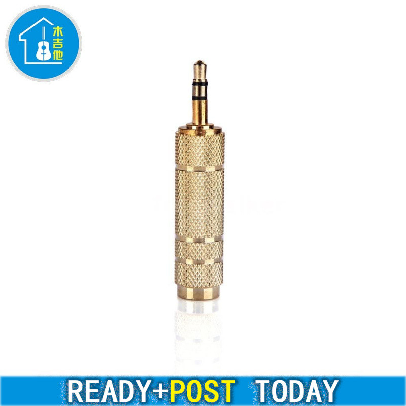 Adaptador De Entrada De Áudio Conversor Tomada Estéreo Para Guitarras Elétricas Microfone Fone De Ouvido 3.5mm Macho 6.5