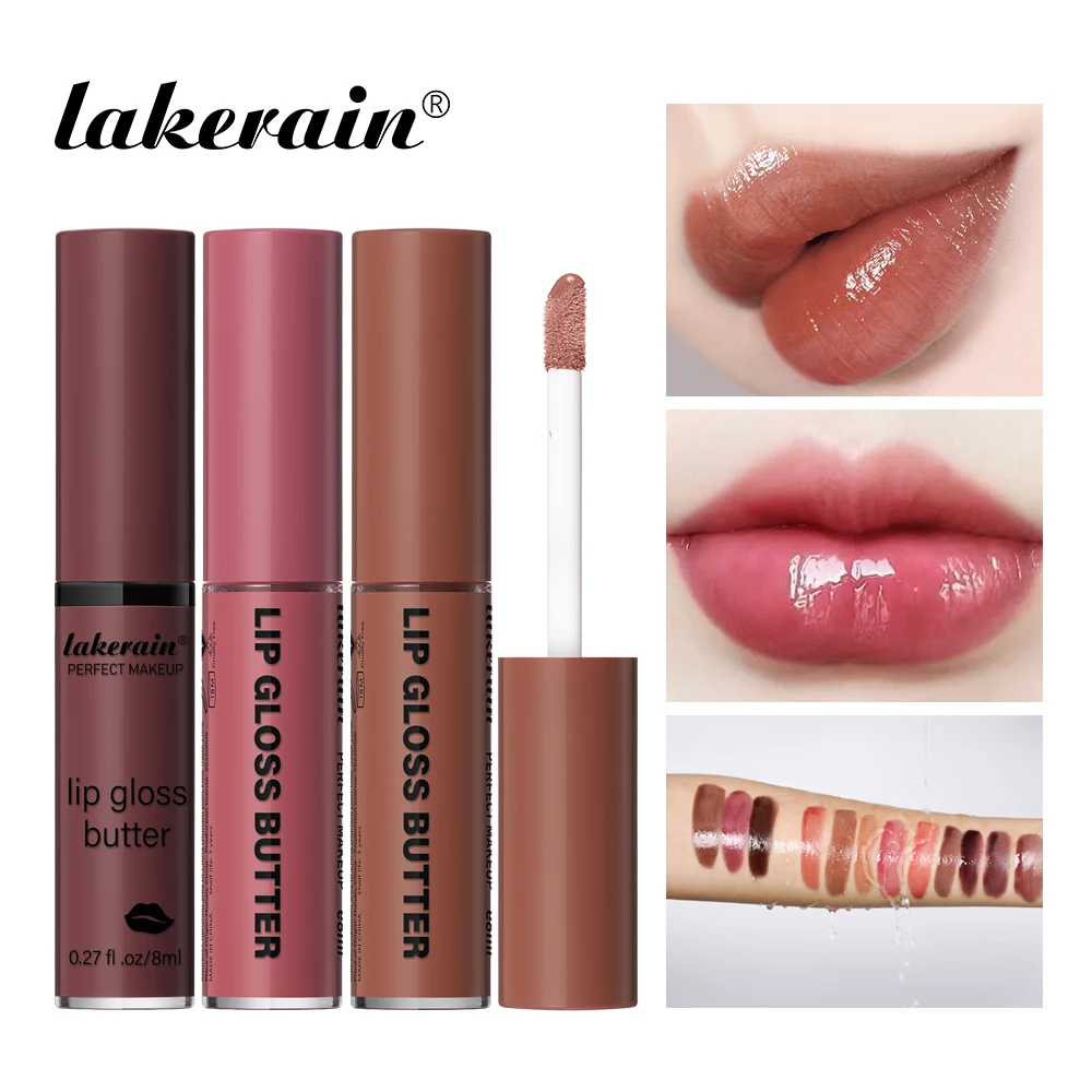 Lakerain Lip Gloss Butter Hydrating Moisturize Lips 13 Colors Plumping Radiant Lips Oil Makeup Gloss Cosmetics