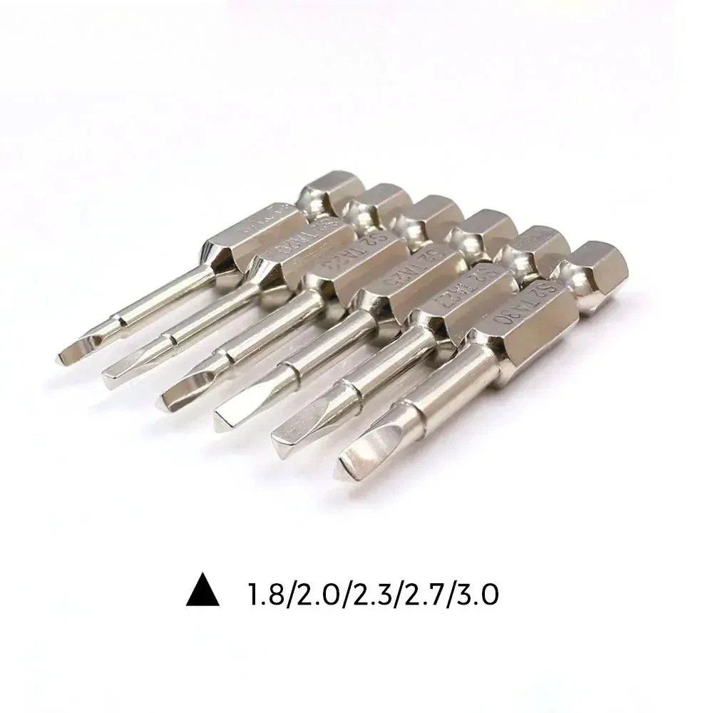 5Pcs Flat Head Screwdriver Bit Set Magnetic Tip Slotted Screwdriver Electric Driver Tool S2 Steel Driver Kit 1.8,2.0,2.3,2.7,3.0