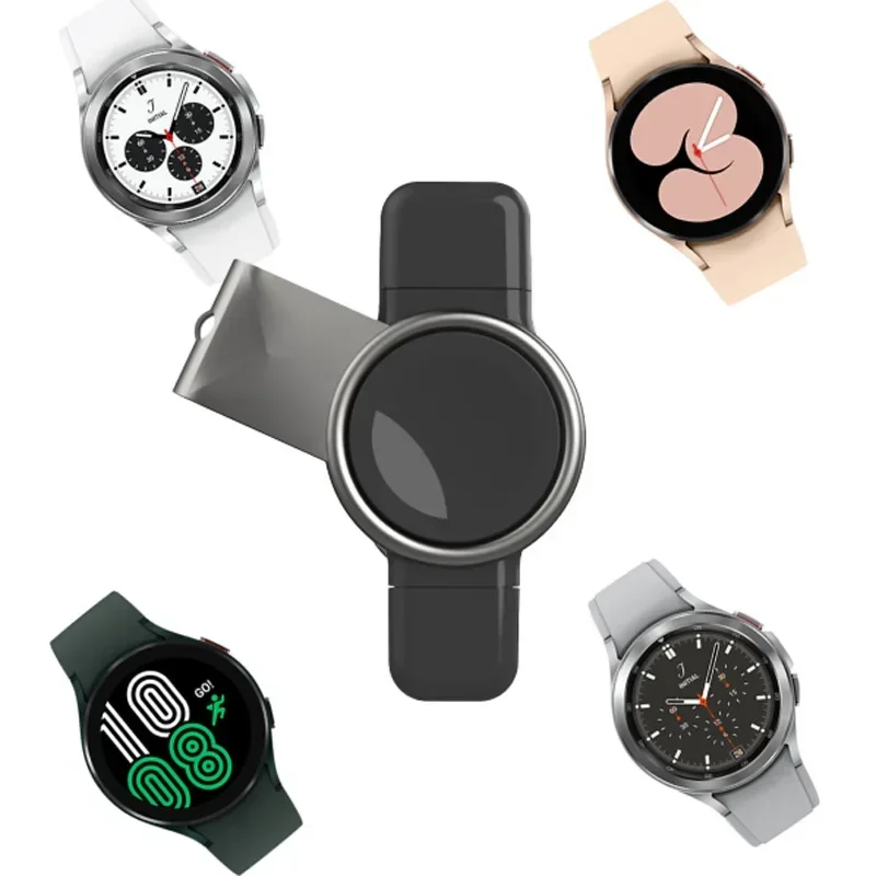 Pocket Watch Charger Dock For Samsung Galaxy Watch 3/4/Active 2/1 Portable Wireless Type-C USB Port Charging Station Stand