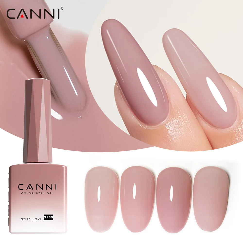 CANNI HEMATPO FREE Nail Gel Polish Jelly Pink Nude Collection Cat Eye Gel French Gel Soak Off UV LED Semi Permanent Gel Nail 9ml