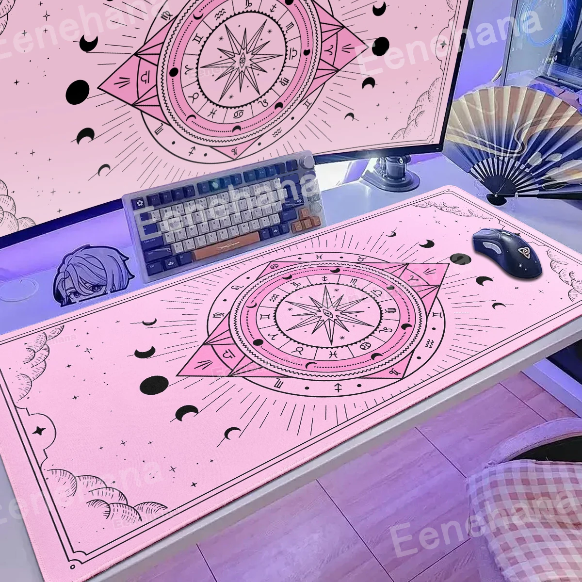 XXL Moon Card Mouse Pad Keyboard Large Gaming Carpet Tarot Cards Design Big Rubber Base Non-slip Laptop Desk Accessories Mats
