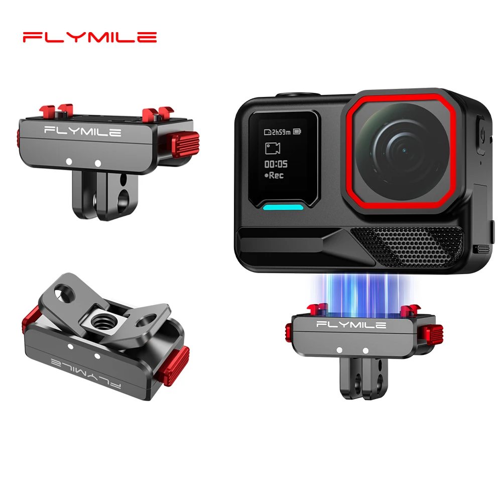 Flymile Quick-Release Base for Insta360 Ace Pro 2 Camera Magnetic Mount Adapter With 2 Claws/1/4 Screw Hole Accessories