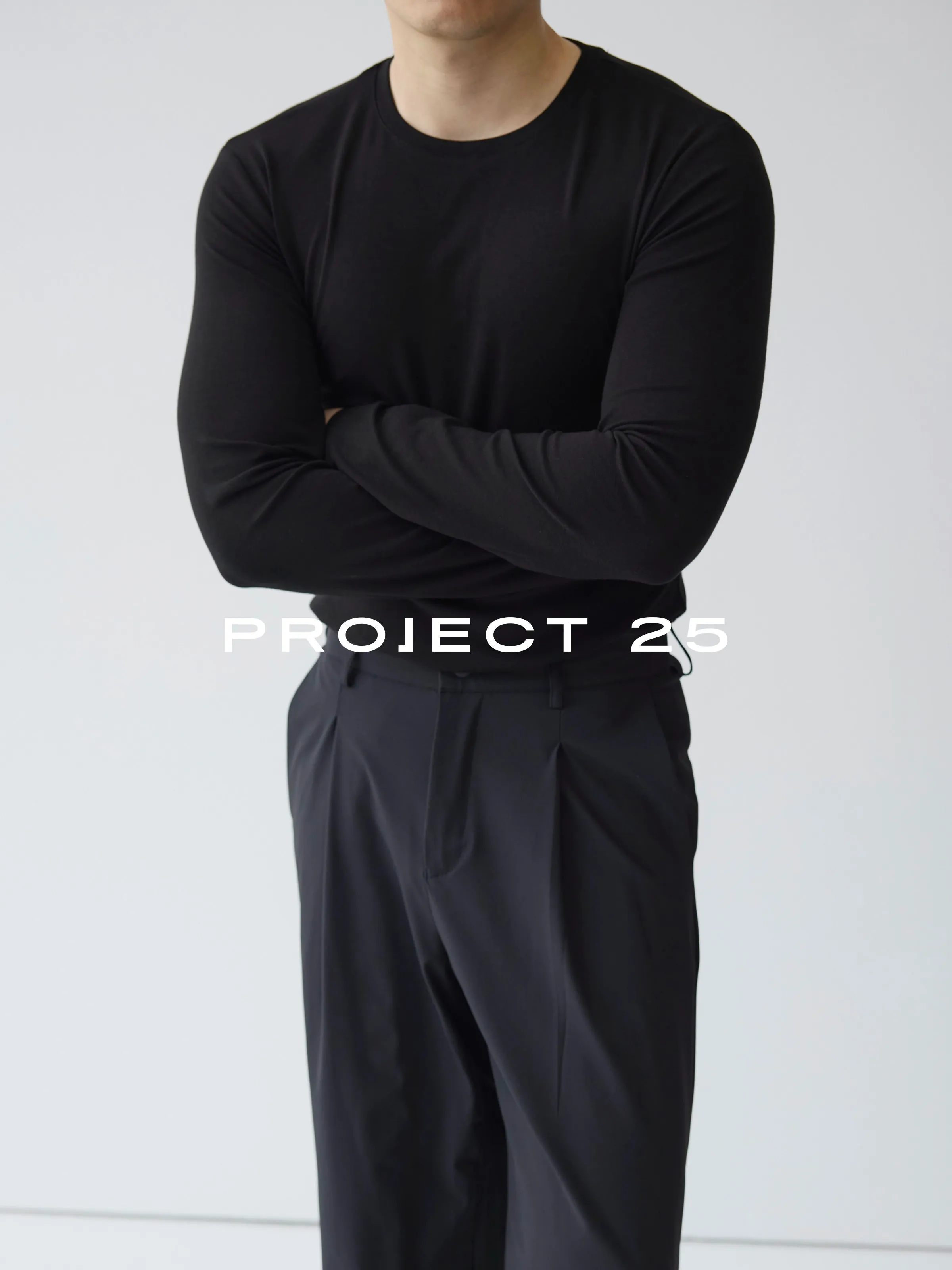 PROJECT 25 Men's Slim-Fit Long-Sleeve Tee with Lycra® – 5A Antibacterial, High-Stretch & Skin-Soft Essential Base Layer