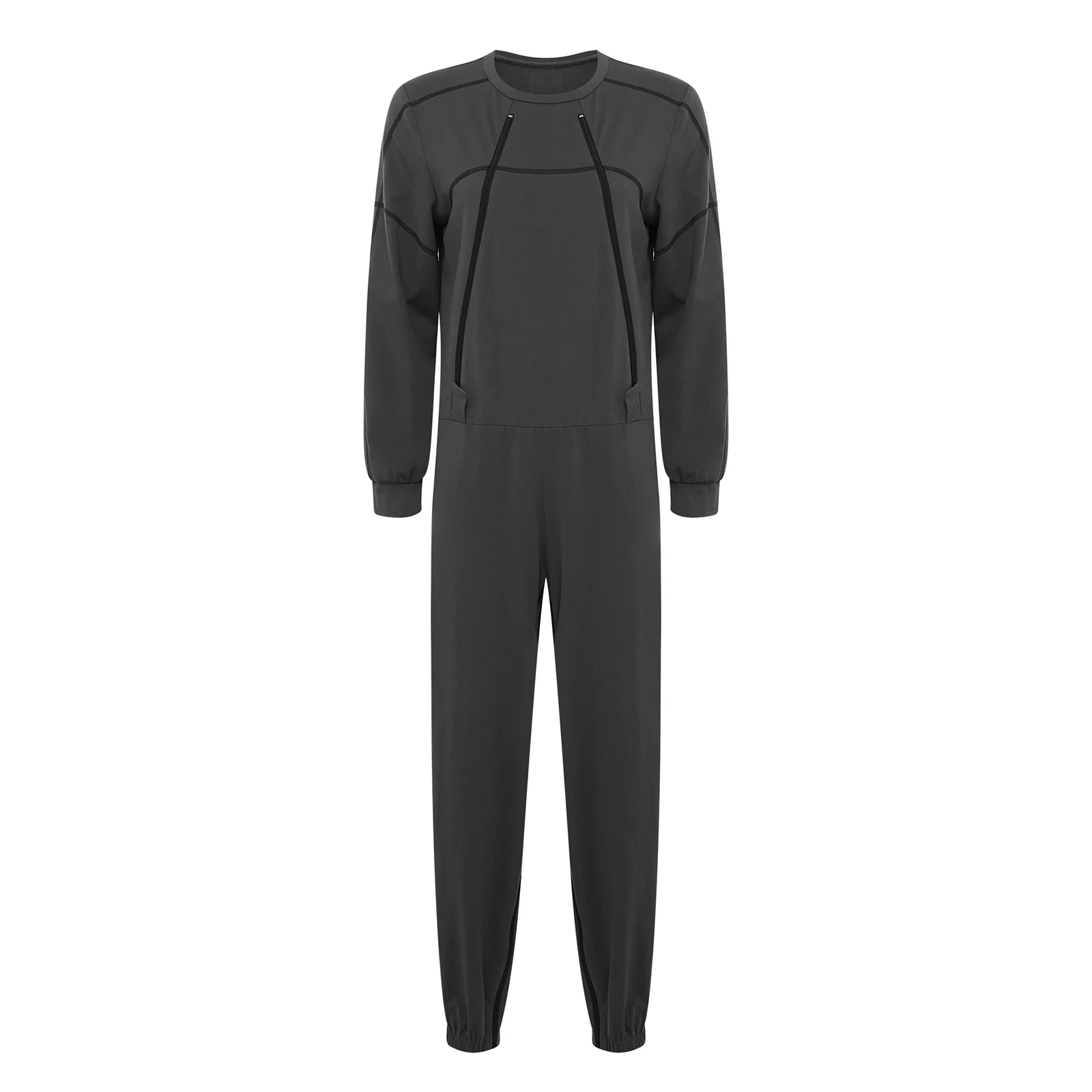Women Elderly Dementia Alzheimer Adaptive Anti-strip Jumpsuit Long Sleeve Long Pants Rompers for Special Needs Caring Patient