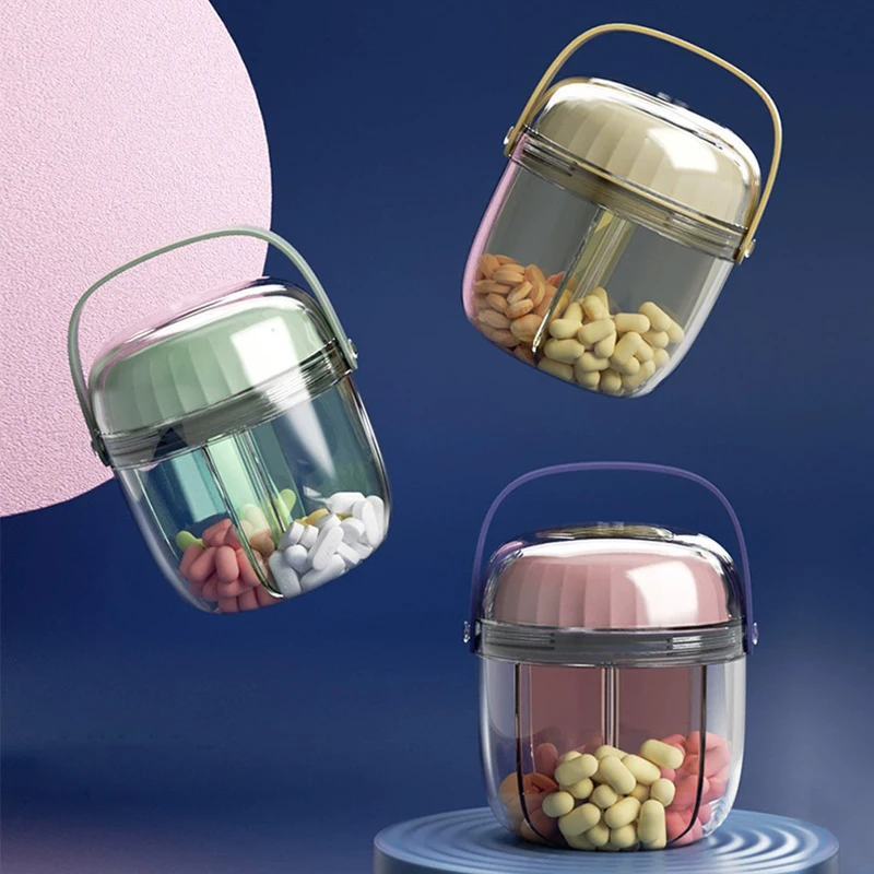 Portable 7-Day Pill Organizer Compartments for Daily Medicine Sealed Travel Pill Box with Moisture-Proof Case (Waterproof)