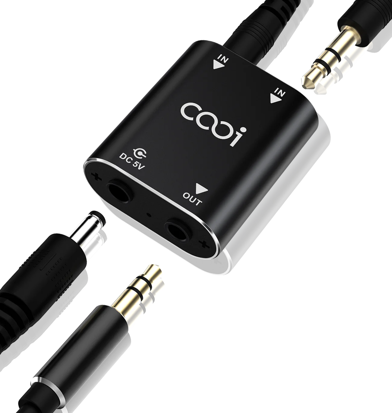 Cooidea 2 Channel Mini Stereo Audio Mixer, 2 In 1 Out Stereo Sound Mixer Include Audio Cable