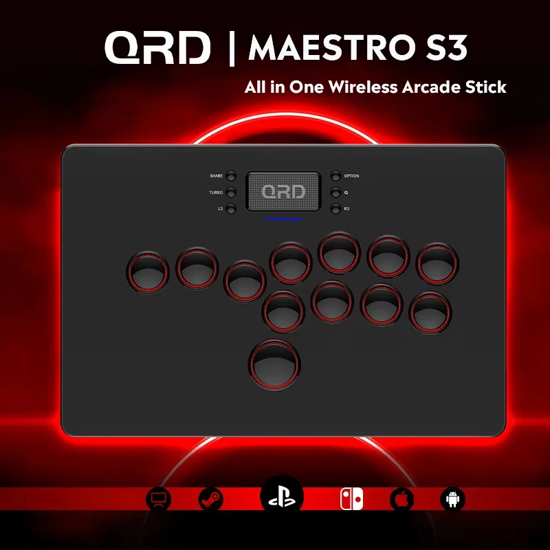 QRD Maestro S3 Wireless Hitbox for PS5/PS4/PS3/Switch/Steam/PC/IOS/Android Leverless Hitbox