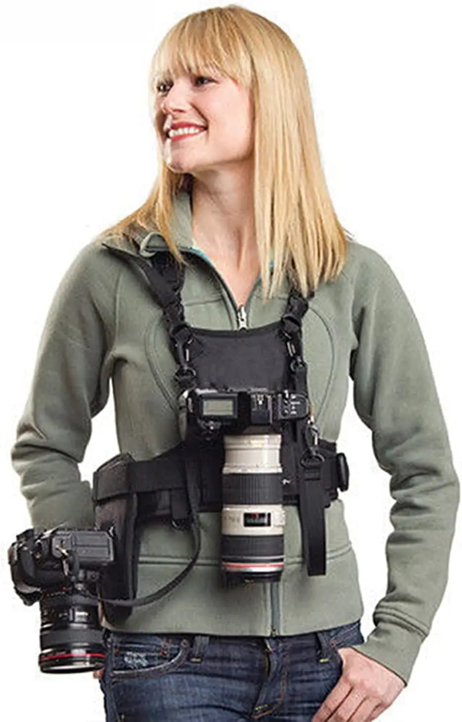 Carrying 2 DSLR Camera Double Shoulder Strap, Chest Harness System Vest Photography Belt for Nikon Canon Sony SLR/Camcorders