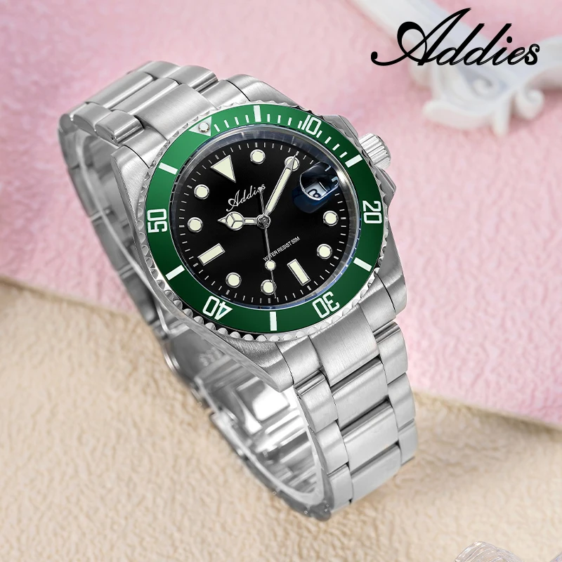 Addies 36mm Couple's Watch New Luxury BGW9/C3 Luminous 316L Stainless Steel Waterproof Diving Quartz Wristwatch Lover AW25902