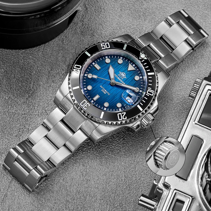 ADDIESDIVE AD2078 Automatic Dive Watch Men NH35A Sapphire Crystal 200M Waterproof Ceramic Bezel Luminous Steel Watch