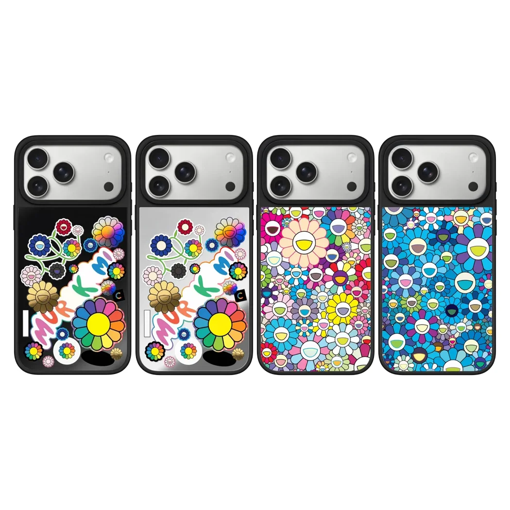 CASE Multicolor flowers Pattern Mirror Surface Cover for IPhone 17 16 15 14 13 12 Pro Max 17 Air - Protective Magnetic Case