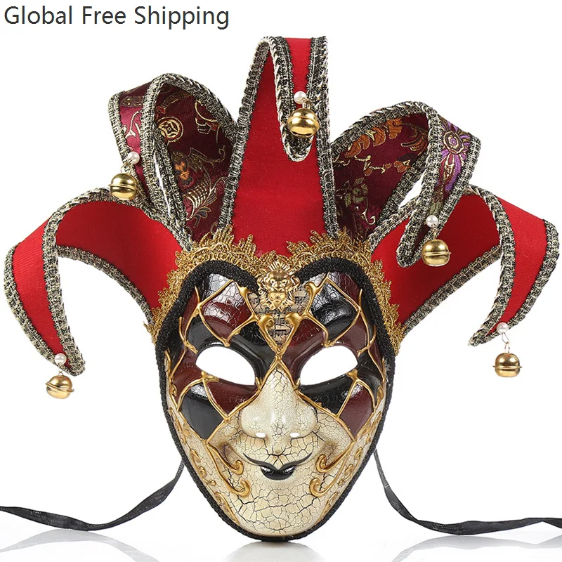 Unisex Creative Halloween Horror Full Face Mask Carnival Circus Role-playing Evil Clown Accessories Carnival Mask Party Props
