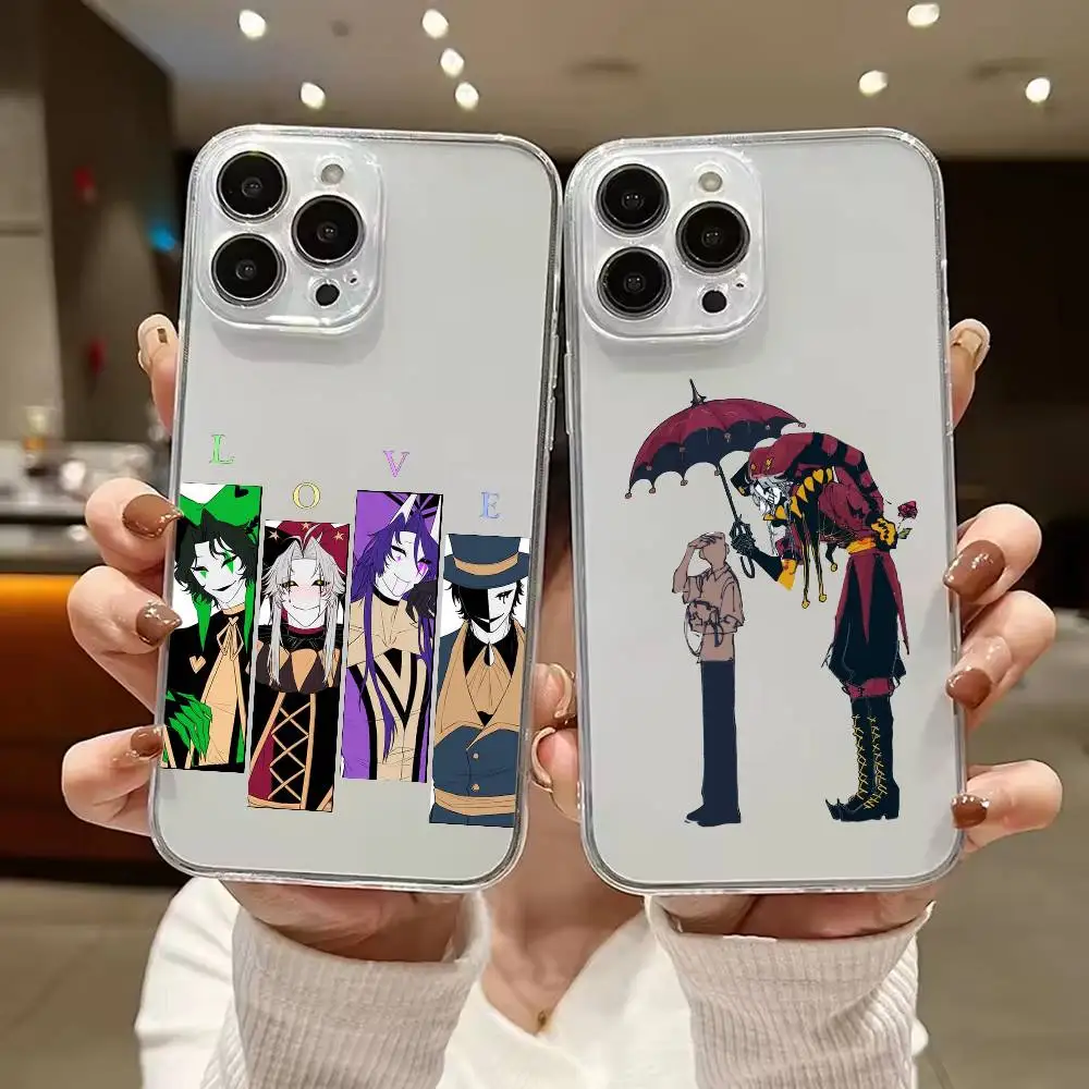 The F-Freaks-Pierrot Circus Clown Gothic Phone Case For iPhone 17 16 15 14 13 12 11 Mini Pro Max Plus Transparent Cover