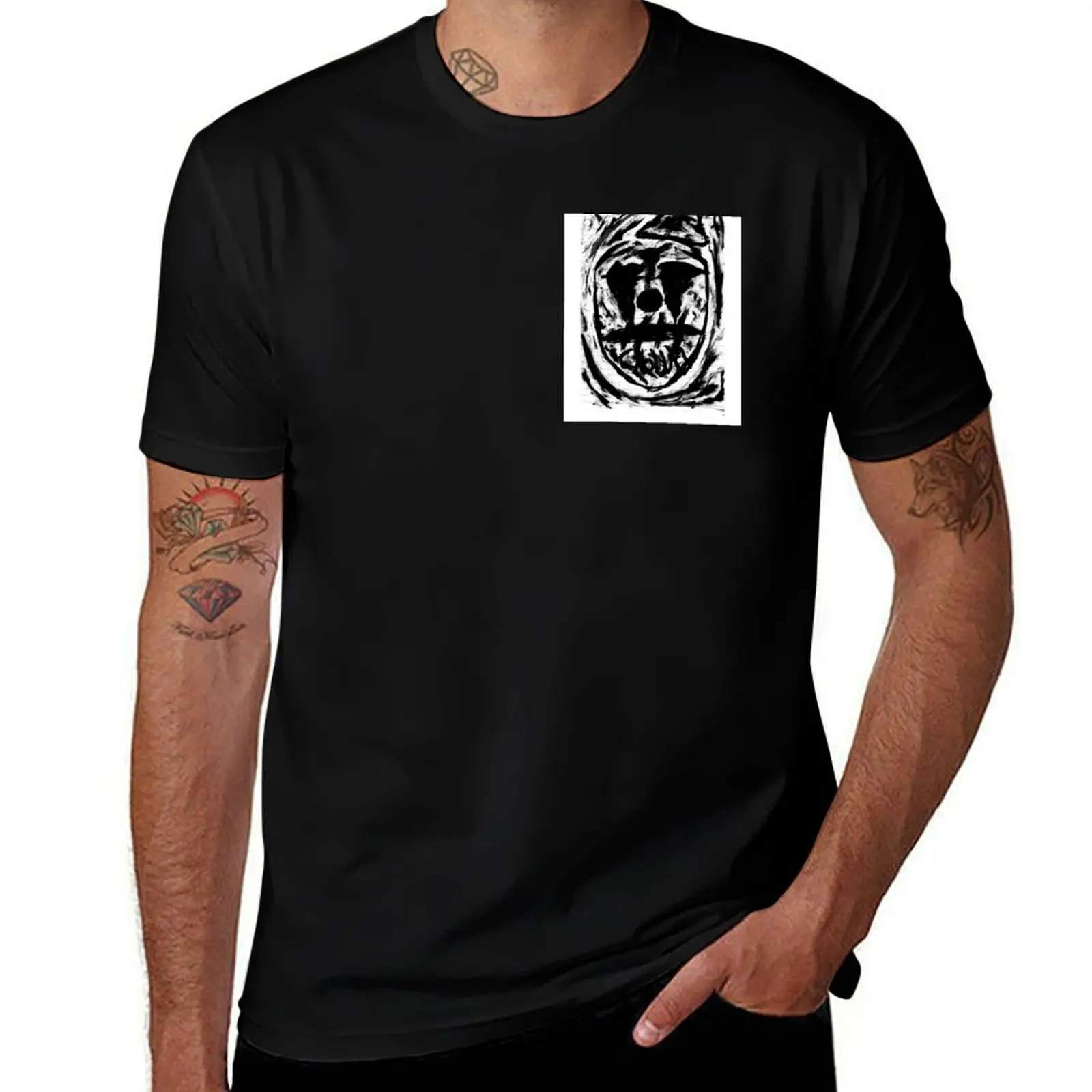 Clown Face Black and White T-Shirt Large Size Casual Tee Shirt