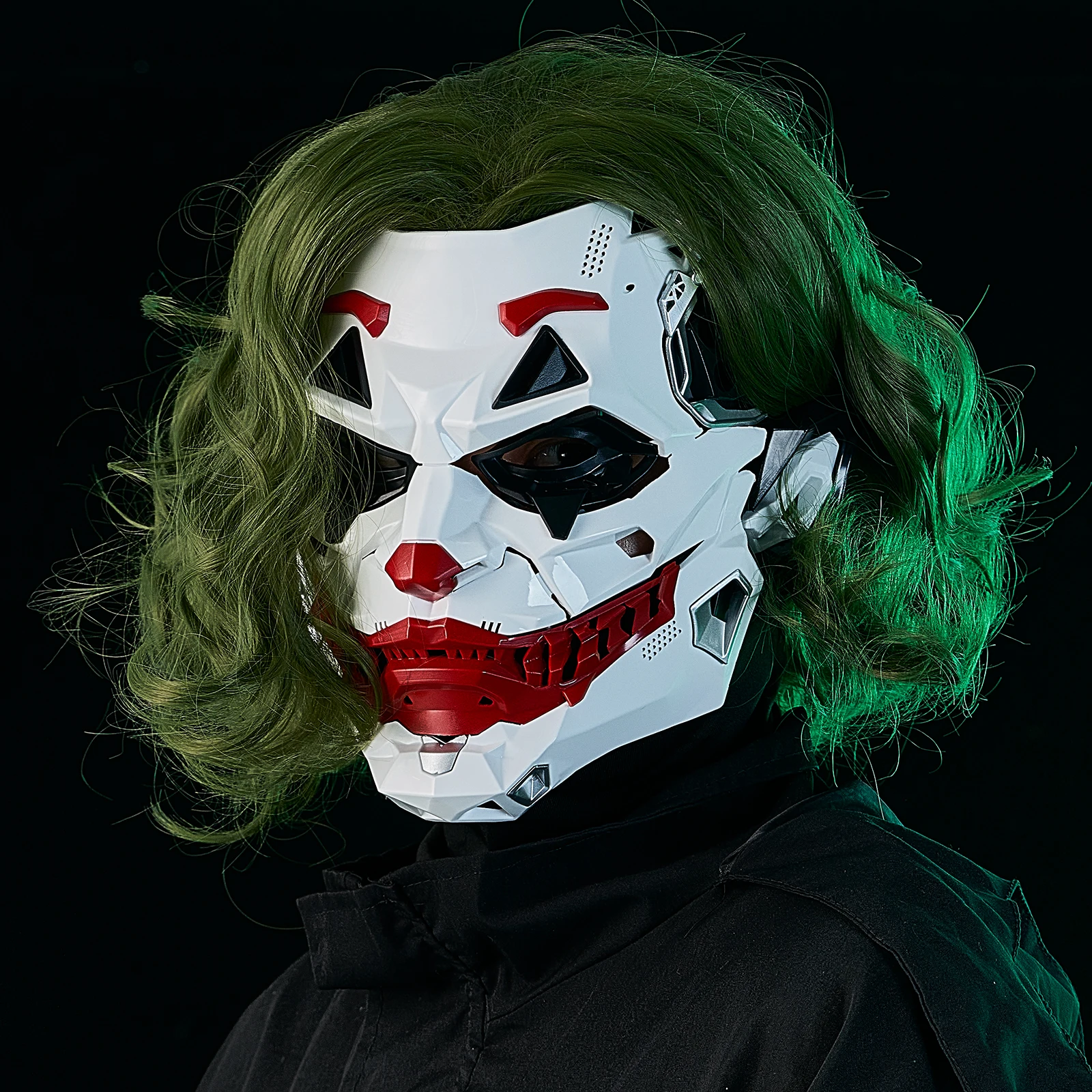 Joker Masks Cyberpunk Masks Clown Braids 2d Cosplay Resin Custom Products Halloween Anime Role-Playing Props and Gifts Toys