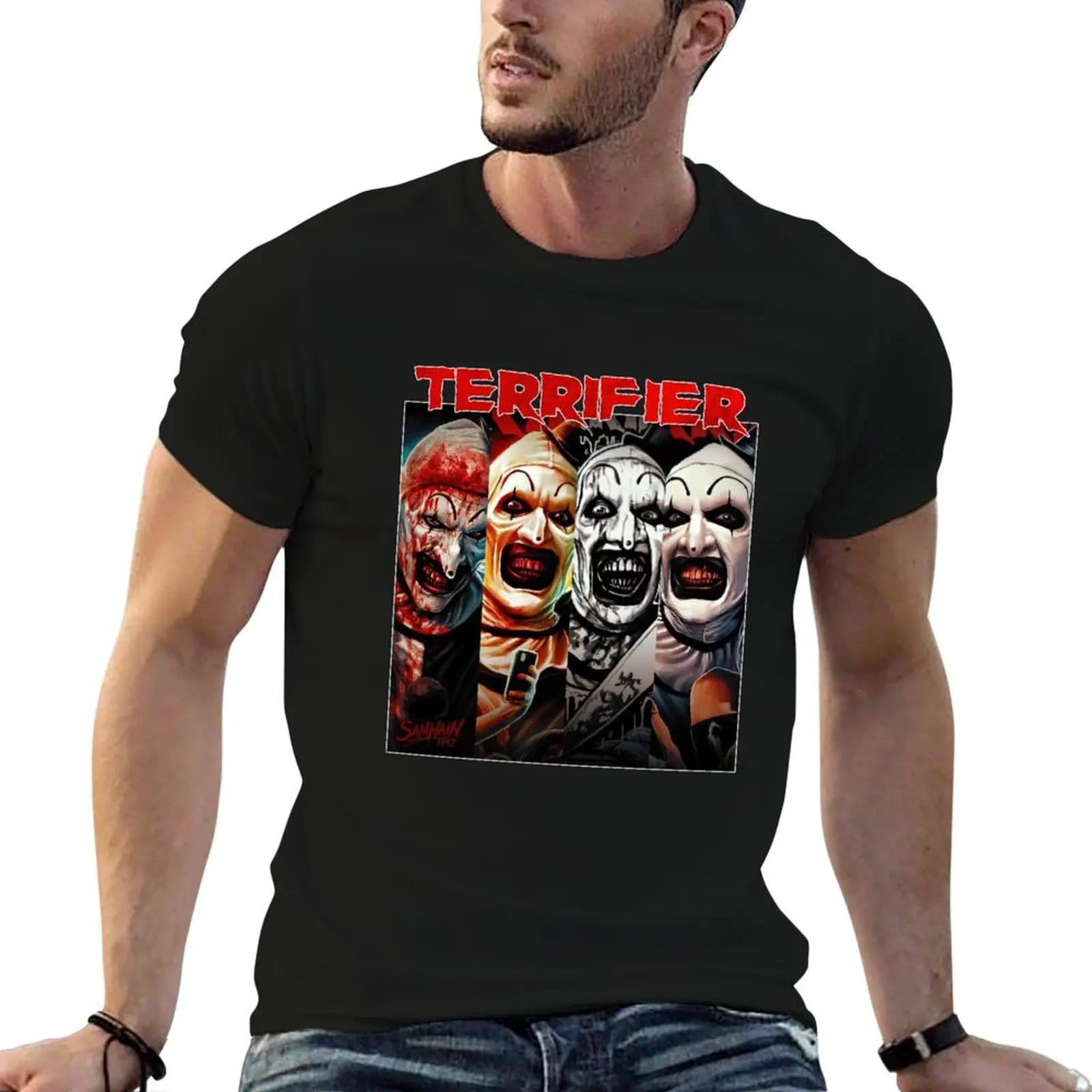Terrifier Clown Faces T-Shirt Breathable Workout Short Sleeve Top