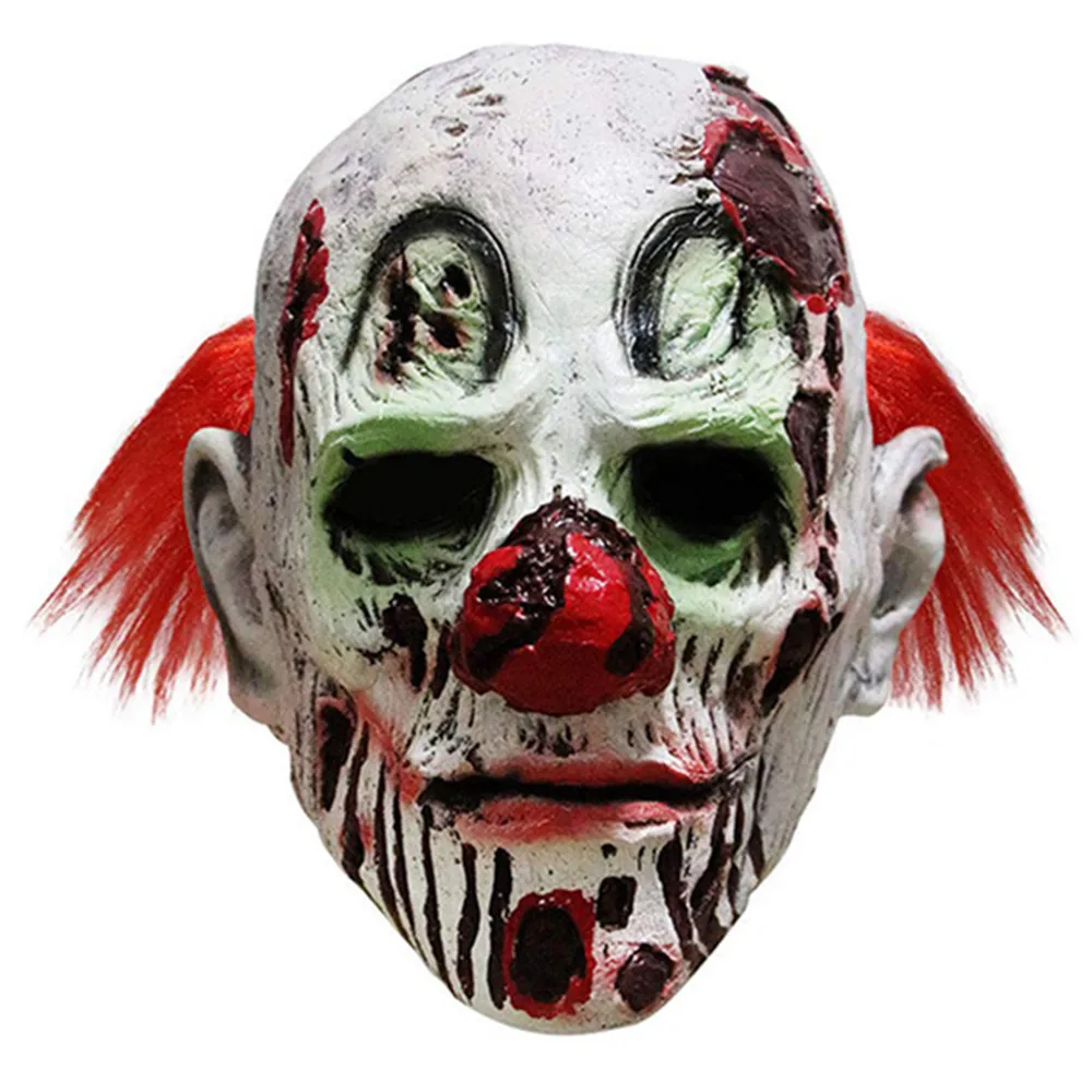 Halloween Scary Evil Clown Mask Horror Face Zombie Costume
