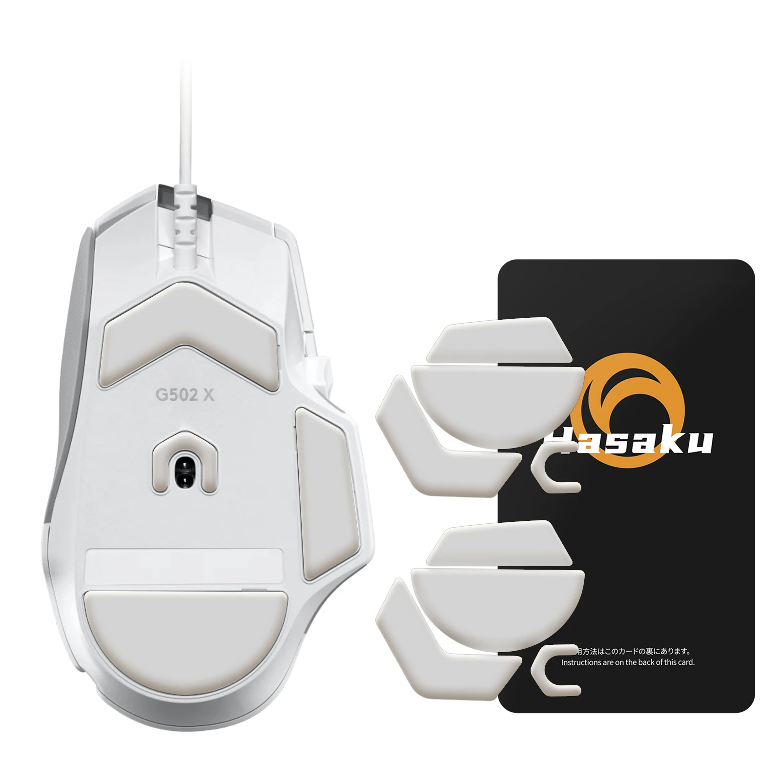2 Sets HASAKU Rounded Curved Edges Gaming Mouse Feet Skates for Logitech G502 X Wired Gaming Mouse Feet Pad Replacement