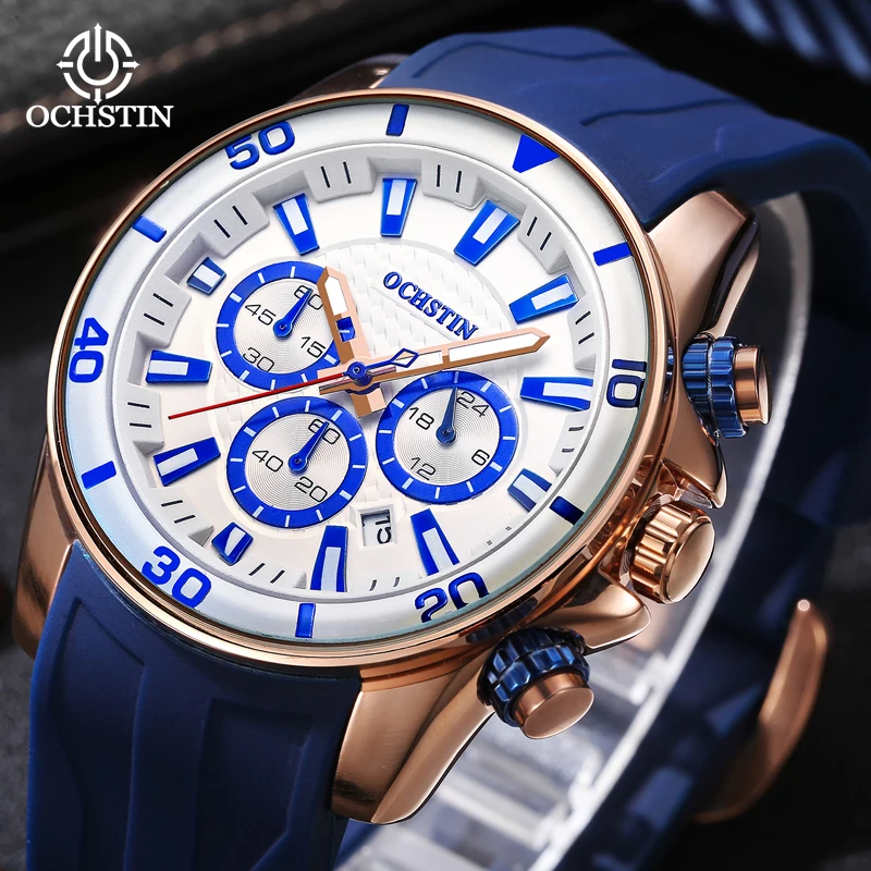OCHSTIN's New Product 2026 Navigator Series Trendy and Fashionable Multi functional Automatic Quartz Movement Men's Quartz Watch