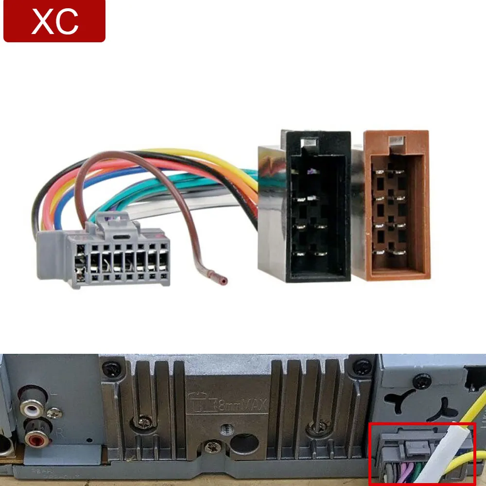 16 Pin Car Radio Iso Male Adapter Cable Din Wiring Harness Connector Compatible With For Panasonic CQ-C CQ-DFX CQ-DP Series