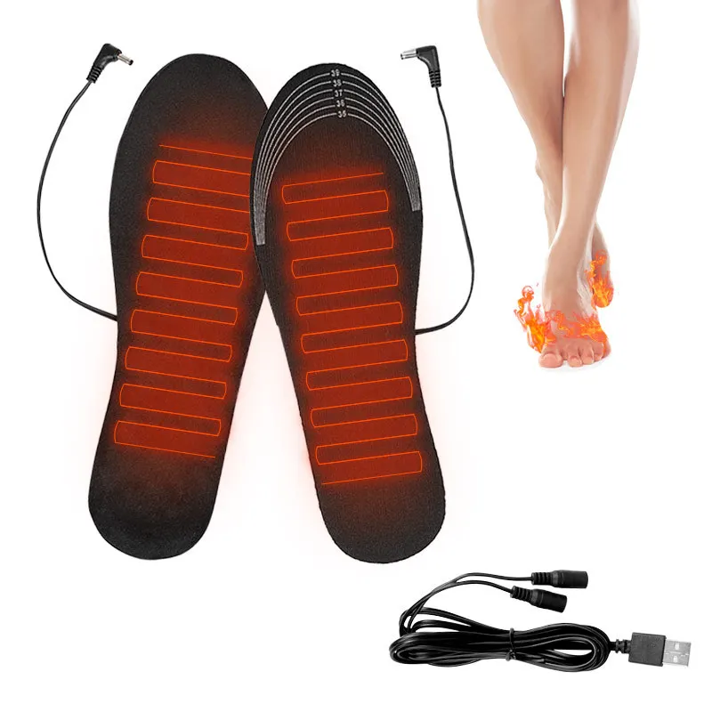 Insoles for Shoes USB Heated Shoe Insoles Feet Soft Washable Foot Pad Mat Electrically Heating Insoles Washable Warm Thermal