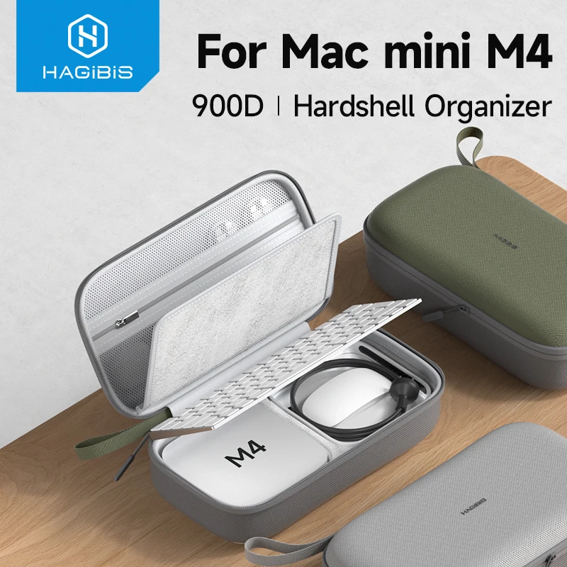 Hagibis Electronic Organizer Travel Case Bag for Mac mini M4/M4 Pro 2024 Portable Carry Case for Cable Charger Mouse Power Bank
