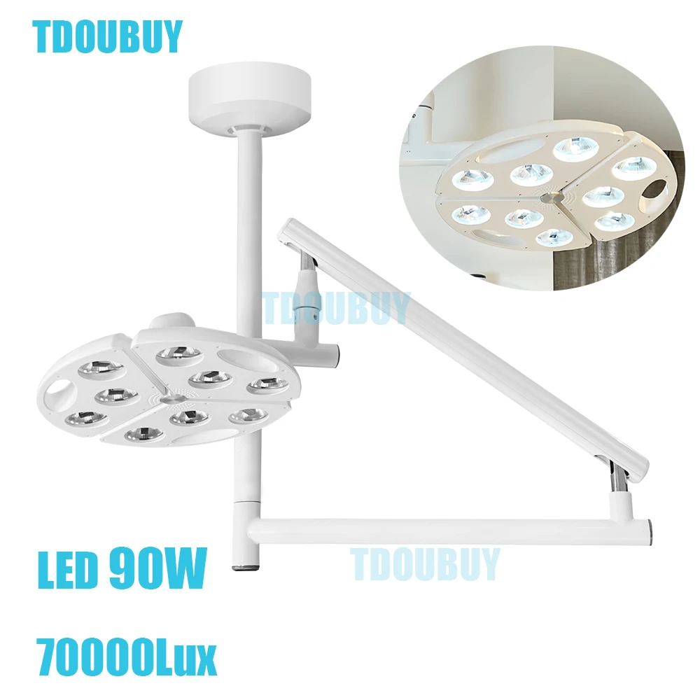 TDOUBUY New Upgrade 90W LED Micro Plastic Surgery Lamp Medical Light for Pet Inspection and Cosmetic Operation Ceiling Lighting