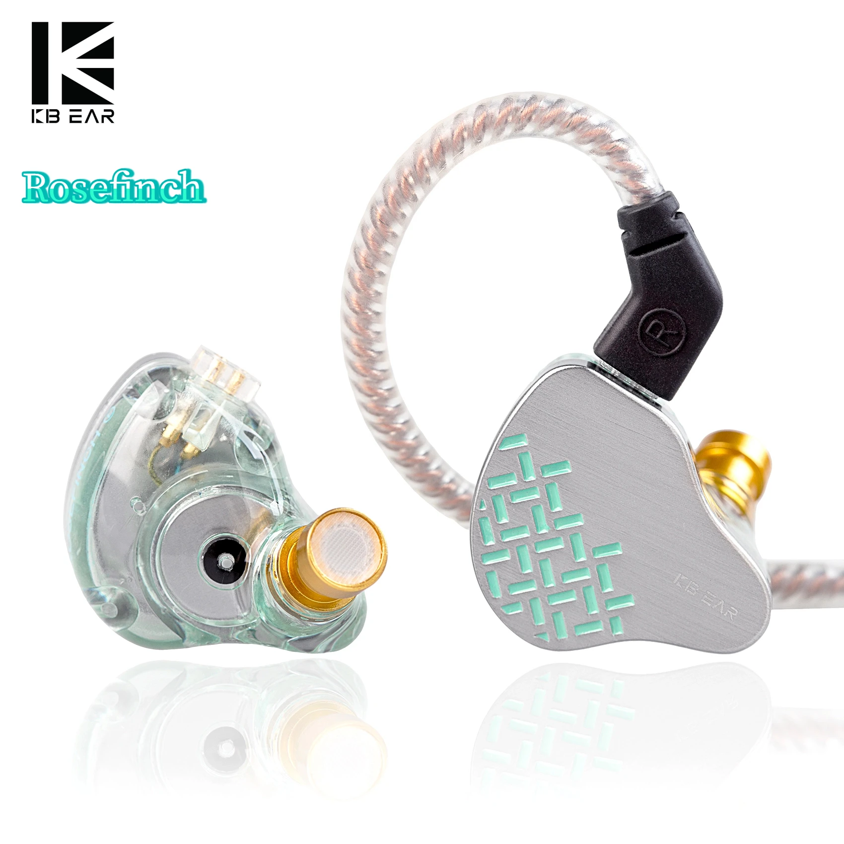 KBEAR Rosefinch Dynamic Hifi Wired Headphones Noise Cancelling Earbuds In Ear Monitor 10mm Biological Diaphragm Headset IEMS KZ