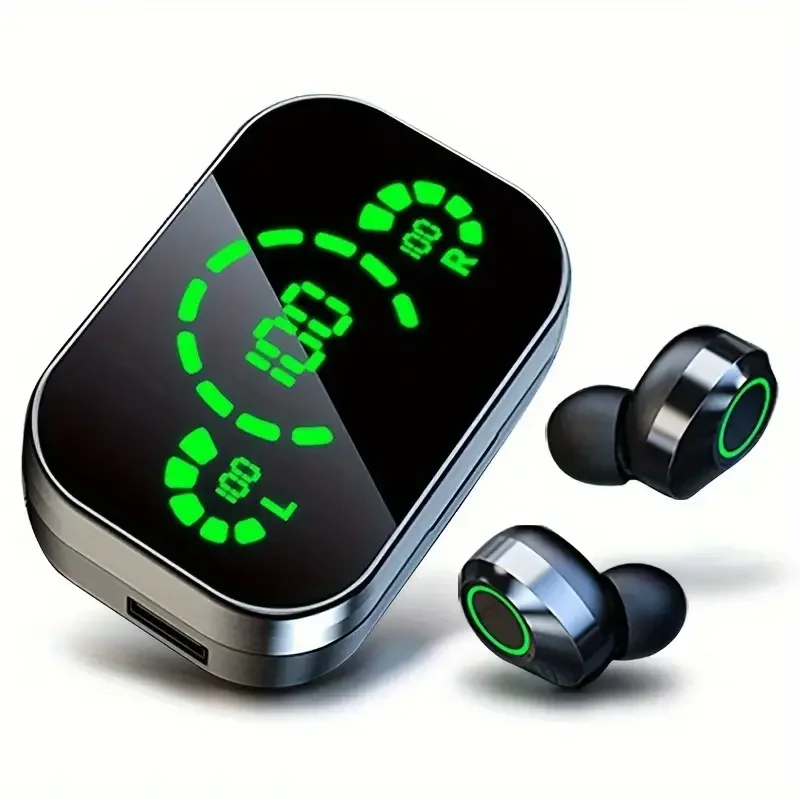 TWS in ear ultra long battery life intelligent three screen digital display mirror high-definition wireless Bluetooth earphones