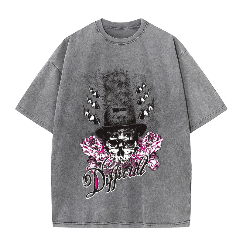 Short Sleeve Tee Skull Women Pulovers Unisex Oversized T-shirt Ladies Tops Y2k Clothes Harajuku Fashion Streetwear Top T-shirts