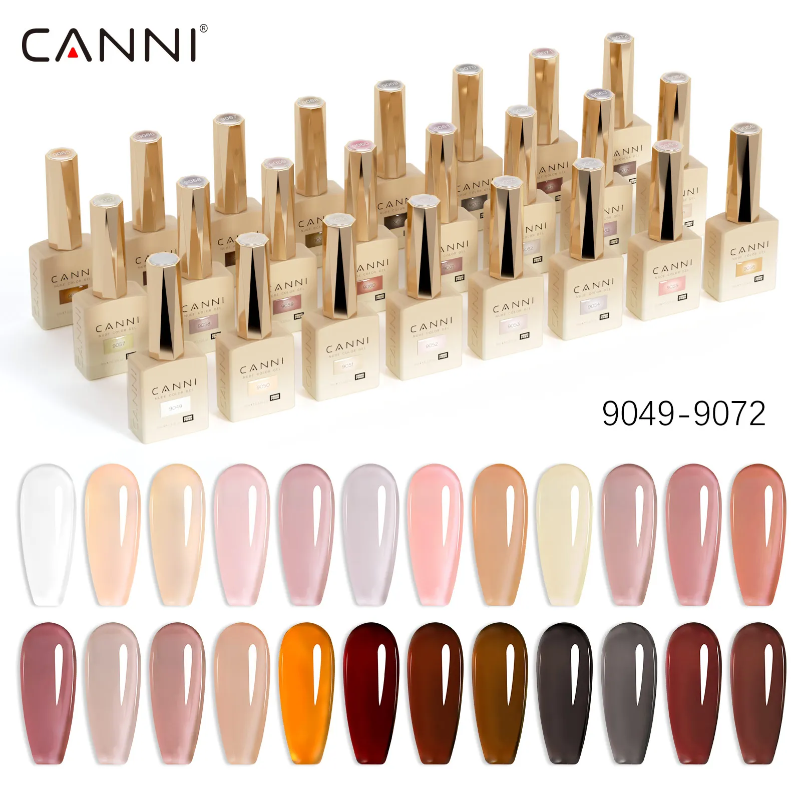 CANNI Jelly Color Gel Nail Polish No TPO Translucent Gel Smooth Consistency Soak Off UV LED Semi Permanent Gel Round Brush 9ml
