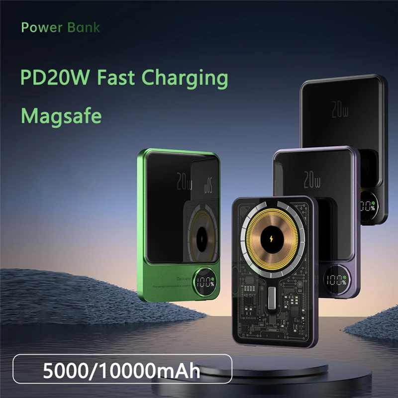 PD20W Fast Charging Magnetic Wireless Cell Phone Charger Mini Power Bank Auxiliary Battery for iPhone Samsung Wireless Charger