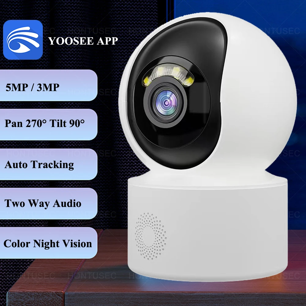 Yoosee 5MP WiFi Security PTZ Indoor IP Camera 3MP Smart Home Two Way Audio Human Detect Auto Tracking Surveillance Cameras