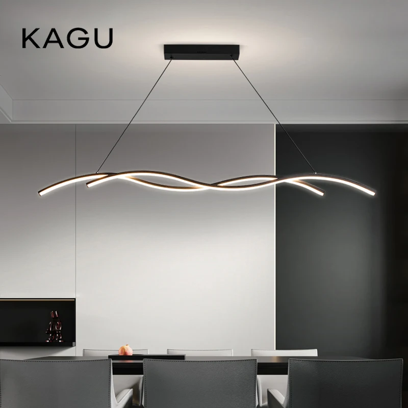 Modern Minimalist Black/White LED Pendant Light Dimmable Chandelier For Restaurant Bar Living Dining Home Hotel Ceiling Fixture
