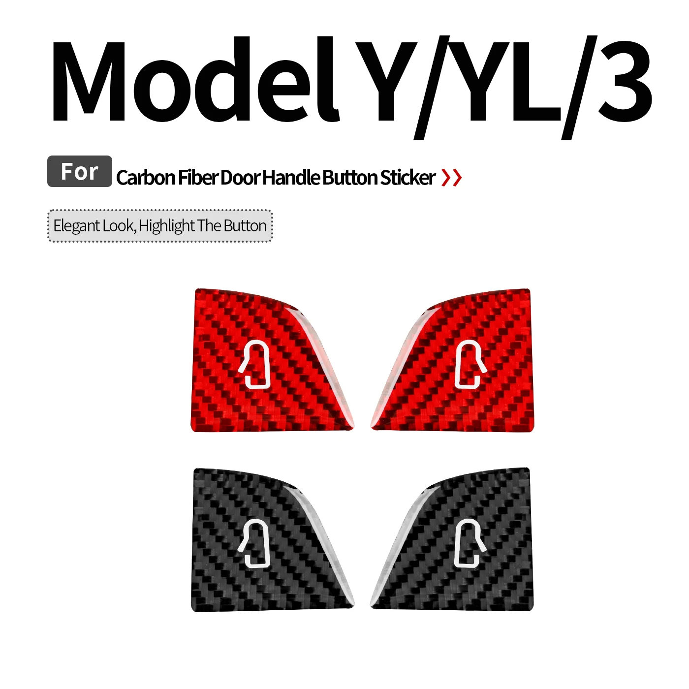 For Tesla Model 3/Y/YL Juniper Carbon Fiber Car Interior Door Switch Button Protection Trim Stickers Anti Scratch Accessories