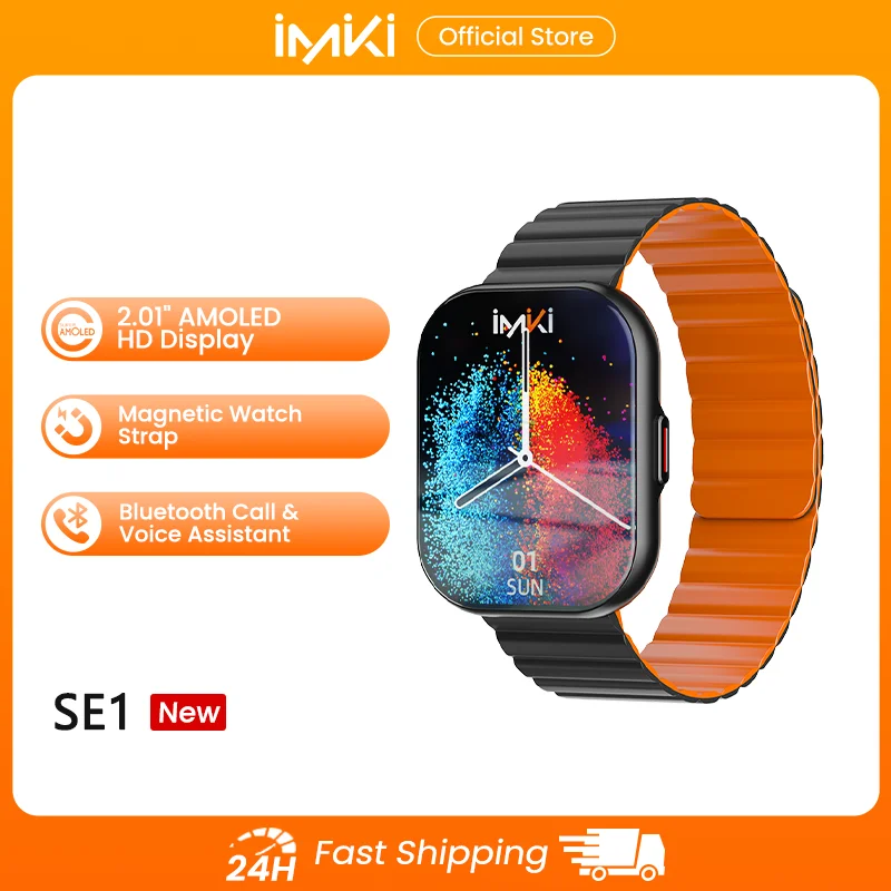 IMIKI SE1 Smartwatch 2.01 inch Amoled HD Display IP68 Waterproof Voice Assistant Sport Fitness Monitoring Christmas Smart Watch