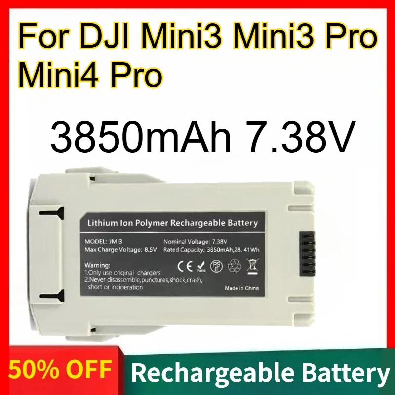 Large Capacity Lithium-ion Battery 3850mAh 7.38V for DJI Mini3 Mini3 Pro Mini4 Pro Rechargeable Drone Battery
