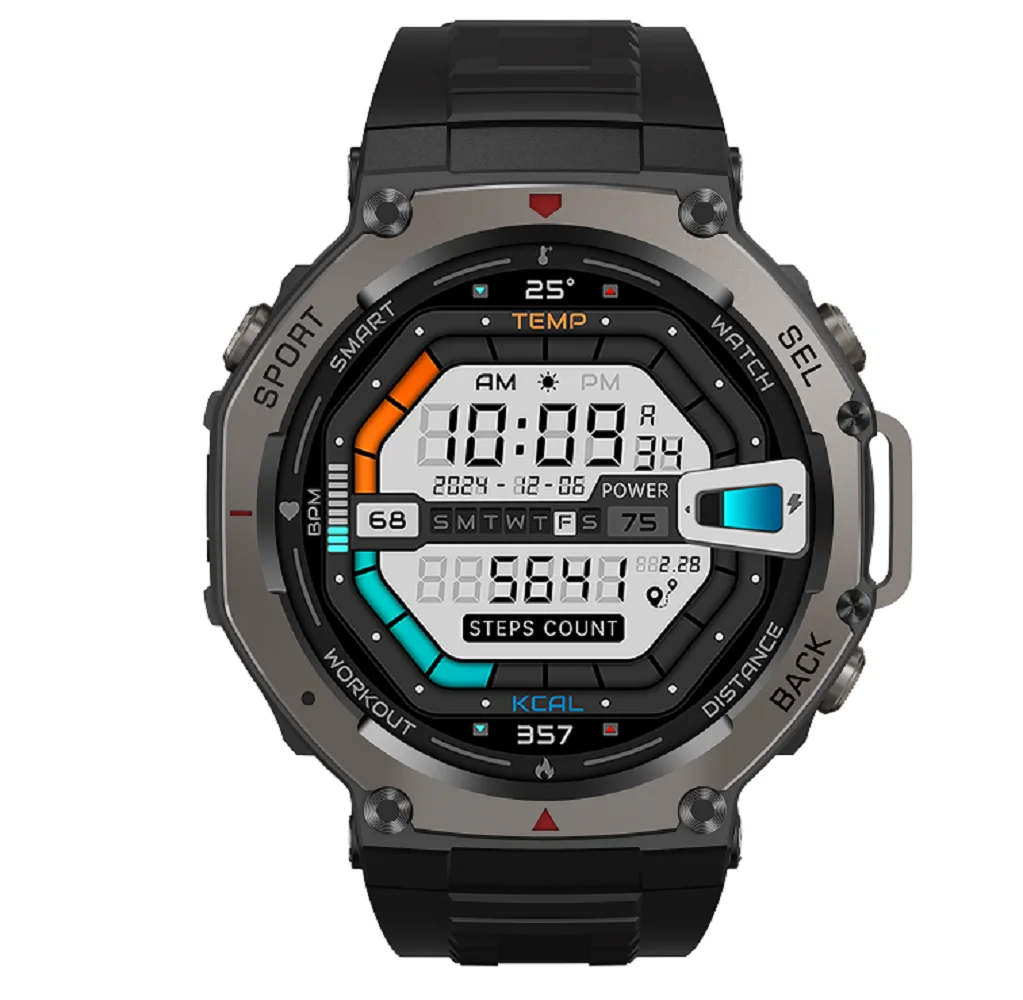 2025 New RUN2 Sport BT Call GPS Smart Watch Men IP68 Blood Pressure Fitness Tracker Smartwatch For IOS  Amazfit T Rex2
